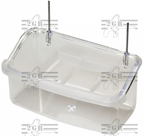 4 Inch Clear Acrylic Trough with Grill - art172 - 2GR - Cage Accessory - Finch Supplies - Canary Supplies